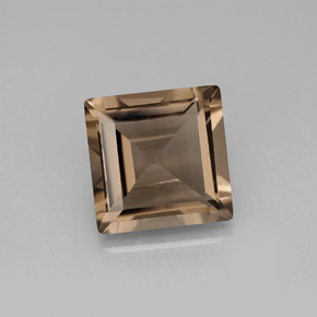 Quartzo fumê marrom natural 4,16ct, quadrado, VVS-VS