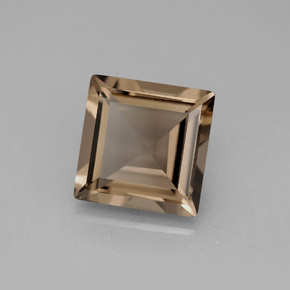 Quartzo fumê marrom natural 4,16ct, quadrado, VVS-VS