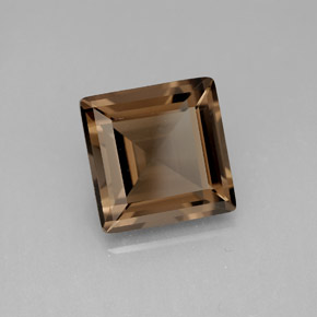 Quartzo fumê marrom natural 4,28ct, quadrado, VVS-VS