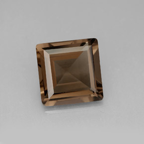 Quartzo fumê marrom natural 3,93ct, quadrado, VVS-VS