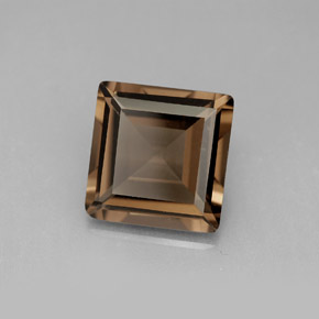 Quartzo fumê marrom natural 3,93ct, quadrado, VVS-VS
