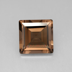 Quartzo fumê marrom natural 3,86ct, quadrado, VVS-VS