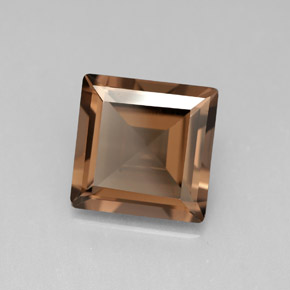 Quartzo fumê marrom natural 3,86ct, quadrado, VVS-VS