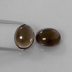 Pedras preciosas de quartzo fumê marrom natural de  ct, corte oval, transparente