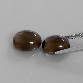 Pedras preciosas de quartzo fumê marrom natural de  ct, corte oval, transparente