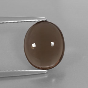 Quartzo fumê marrom natural 2,98ct, corte oval, transparente