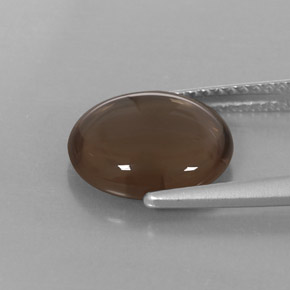 Quartzo fumê marrom natural 2,98ct, corte oval, transparente