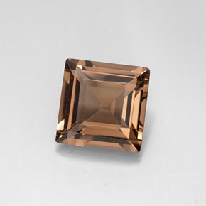 Quartzo fumê marrom natural 4,04ct, quadrado, VVS-VS