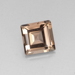 Quartzo fumê marrom natural 4,05ct, quadrado, VVS-VS