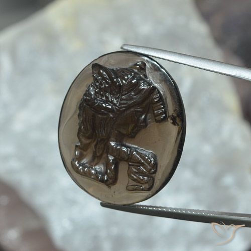 28.30ct Natural Castanho médio Quartzo Fumê, oval, Translúcido