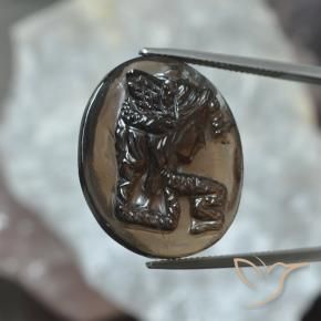 Quartzo Fumê Castanho médio Natural 28.30ct, oval, Translúcido