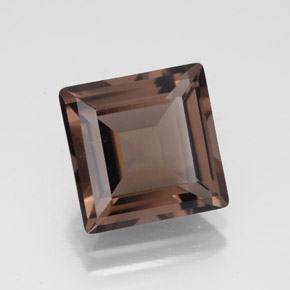 Quartzo fumê marrom natural 4,15ct, quadrado, VVS