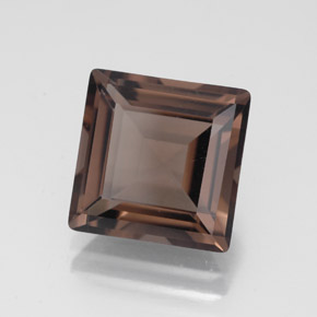 Quartzo fumê marrom natural 4,15ct, quadrado, VVS
