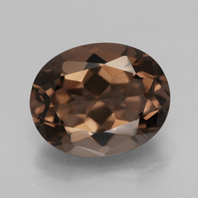 Quartzo fumê marrom natural 2,41ct, corte oval, VVS