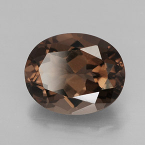 Quartzo fumê marrom natural 2,41ct, corte oval, VVS