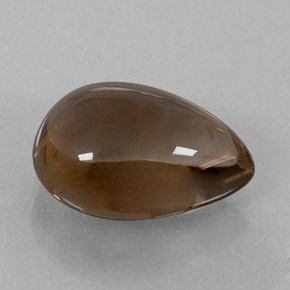 Quartzo fumê marrom natural 4,03ct, formato de pêra, transparente