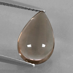 Quartzo fumê marrom natural 3,17ct, formato de pêra, transparente