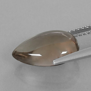 Quartzo fumê marrom natural 3,17ct, formato de pêra, transparente