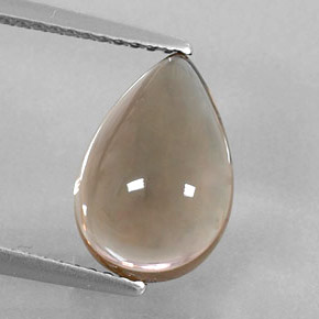 Quartzo fumê marrom natural 3,68ct, formato de pêra, transparente