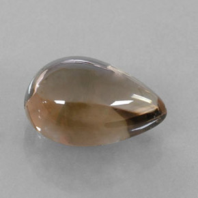 Quartzo fumê marrom natural 3,68ct, formato de pêra, transparente
