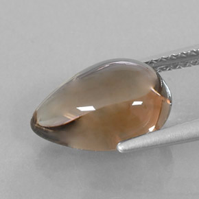 Quartzo fumê marrom natural 3,68ct, formato de pêra, transparente