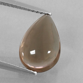 Quartzo fumê marrom natural 3,04ct, formato de pêra, transparente