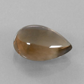 Quartzo fumê marrom natural 3,04ct, formato de pêra, transparente