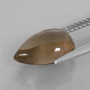 Quartzo fumê marrom natural 3,04ct, formato de pêra, transparente