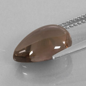 Quartzo fumê marrom natural 2,99ct, formato de pêra, transparente