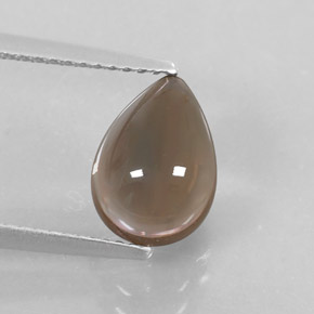Quartzo fumê marrom natural 2,51ct, formato de pêra, transparente