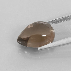 Quartzo fumê marrom natural 2,51ct, formato de pêra, transparente