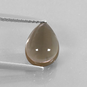 Quartzo fumê marrom natural 2,34ct, formato de pêra, transparente