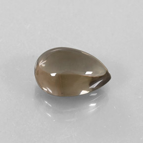 Quartzo fumê marrom natural 2,34ct, formato de pêra, transparente