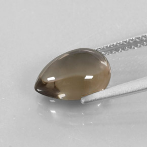 Quartzo fumê marrom natural 2,34ct, formato de pêra, transparente