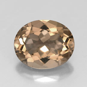 Quartzo fumê marrom natural 2,73ct, corte oval, VVS-VS