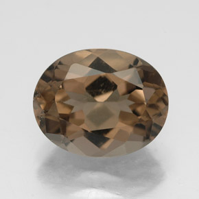 Quartzo fumê marrom natural 2,57ct, corte oval, VVS-VS
