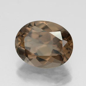 Quartzo fumê marrom natural 2,57ct, corte oval, VVS-VS