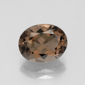 Quartzo fumê marrom natural 2,54ct, corte oval, VVS-VS