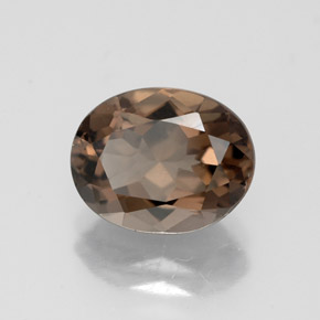 Quartzo fumê marrom natural 2,54ct, corte oval, VVS-VS