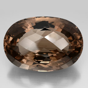 Quartzo fumê marrom natural 194,90ct, corte oval, IF