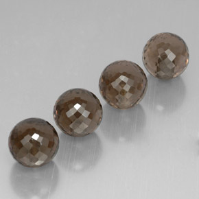 Pedras preciosas de quartzo fumê marrom natural de 27,27 ct, esfera / bola, VVS-VS