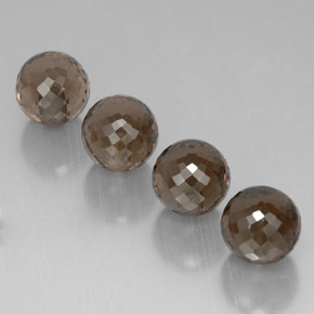 Pedras preciosas de quartzo fumê marrom natural de 27,27 ct, esfera / bola, VVS-VS