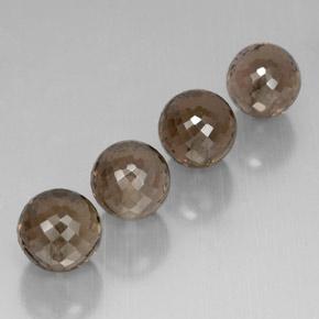 Pedras preciosas de quartzo fumê marrom natural de 27,70 ct, esfera / bola, VVS-VS