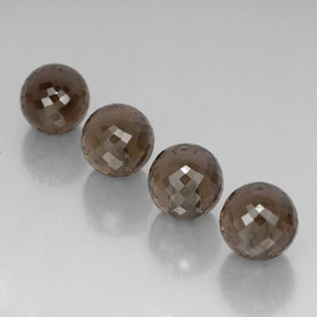 Pedras preciosas de quartzo fumê marrom natural de 27,48 ct, esfera / bola, VVS-VS