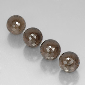 Pedras preciosas de quartzo fumê marrom natural de 27,49 ct, esfera / bola, VVS-VS