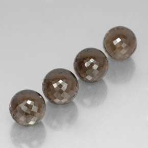 Pedras preciosas de quartzo fumê marrom natural de 27,49 ct, esfera / bola, VVS-VS