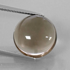 Quartzo fumê marrom natural 7,59ct, corte redondo, transparente