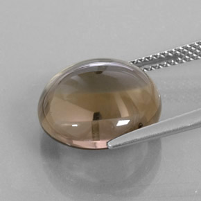 Quartzo fumê marrom natural 7,59ct, corte redondo, transparente