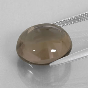 Quartzo fumê marrom natural 6,26ct, corte redondo, transparente