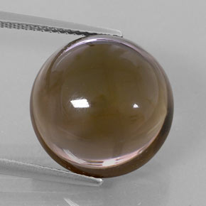 Quartzo fumê marrom natural 13,43ct, corte redondo, transparente